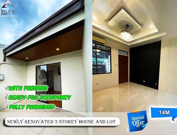 FULLY FURNISHED & NEWLY RENOVATED 3 STOREY HOUSE & LOT FOR SALE IN NAPOCOR VILLAGE TANDANNG SORA QC