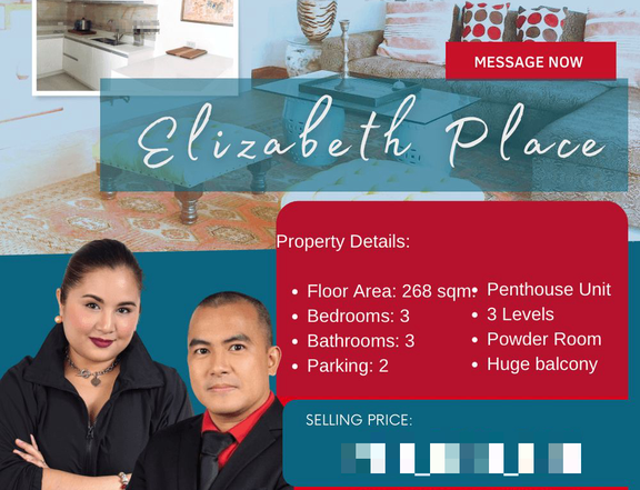 268 sqm. 3-Bedroom Penthouse Unit For Salle at Elizabeth Place Makati