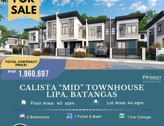 RFO 2-Bedroom Townhouse for Sale in Lipa Batangas