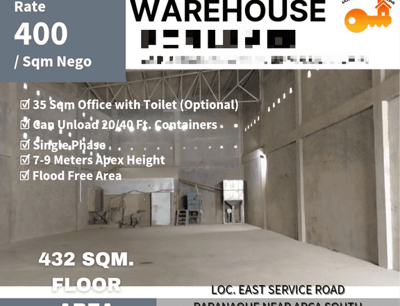 Warehouse (Commercial) For Rent in Paranaque Metro Manila