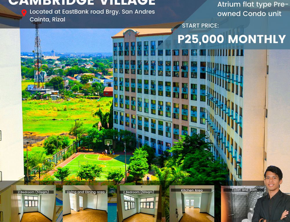 50.00 sqm 2-bedroom Condo For Sale at Cambridge village in Cainta Rizal