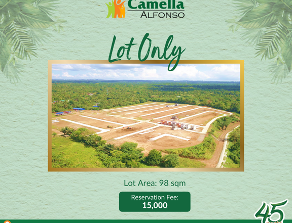 98sqm Lot For Sale in Alfonso Cavite - near Tagaytay (Camella Alfonso)