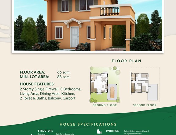 3-bedroom Single Detached House For Sale in Cabuyao Laguna (Cara)