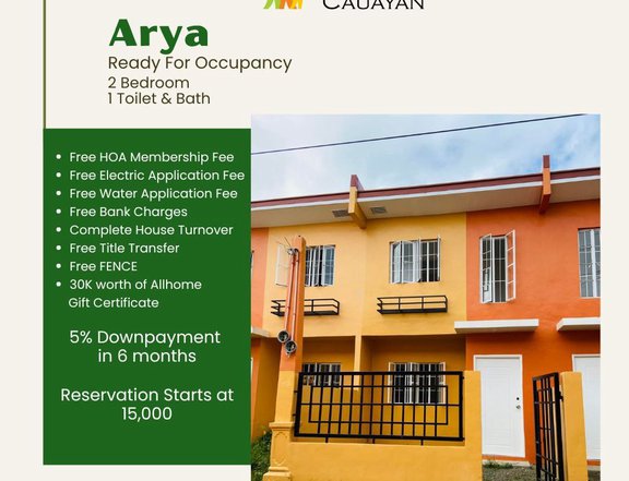 Affordable House and lot in Cauayan- Arya 2 Bedroom