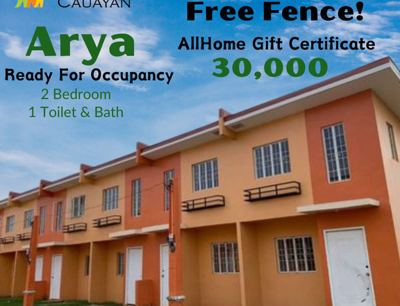 Arya 2 Bedroom RFO- House and Lot in Cauayan City
