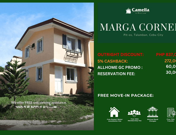 272K CASHBACK | Corner Lot with Carpark Provision House & Lot SUPERSALE!!