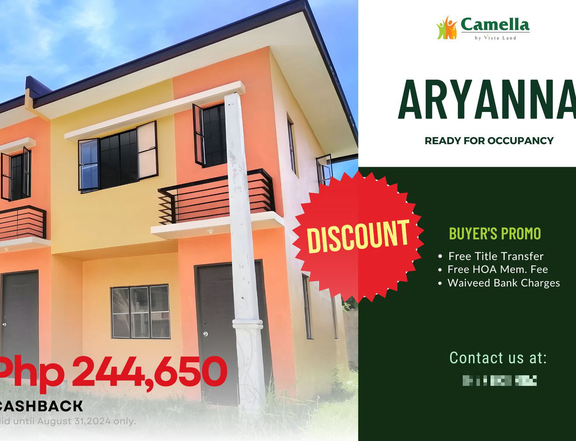 2-3 Bedroom Townhouse End Unit in Camella Carcar