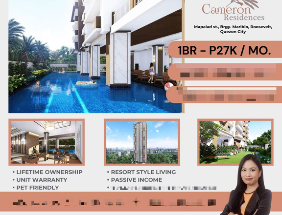 For Sale 1 Bedroom - DMCI Cameron Residences Condo For Sale in Quezon city