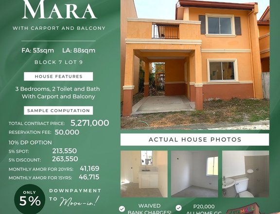 3 Bedroom Ready for Occupancy Unit in Camella Tanza