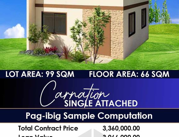 Carnation Single Attached House For Sale in General Trias Cavite