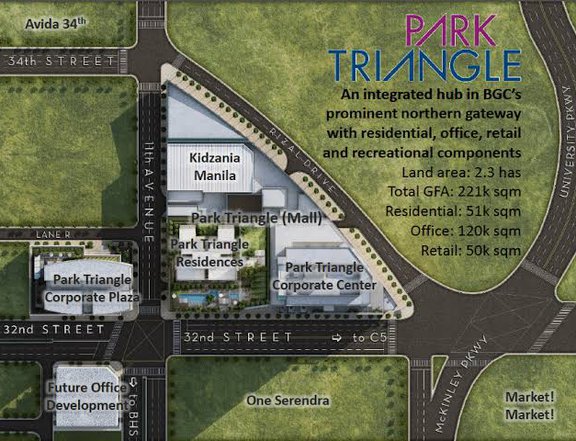 104 sqm/8th Floor Office Space For Sale in Park Traingle BGC