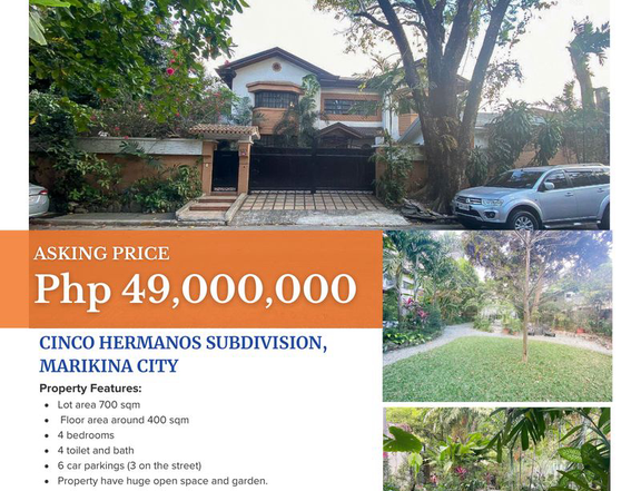 For Sale: House and Lot in Cinco Hermanos Subdivision, Marikina City