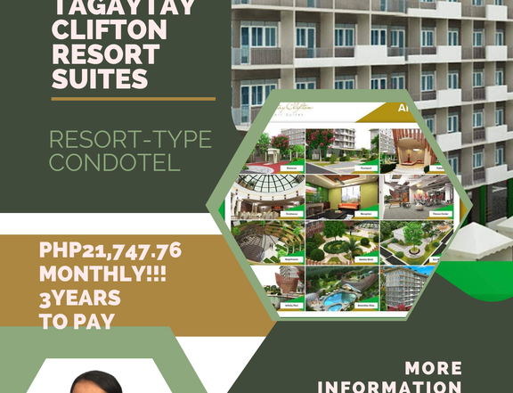 18.00 sqm Studio Condotels For Sale in Metro Tagaytay ,Alfonso Cavite