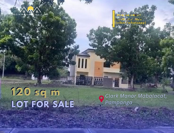 RARE LAND 120 SQM RESIDENTIAL LOT FOR SALE IN CLARK MANOR, MABALACAT, PAMPANGA