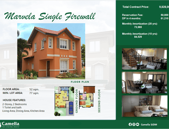 2BR 1TB House & Lot for Sale in Camella Sauyo Road Quezon City
