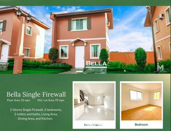 Exclusive:Two-storey, 2BR, 2Bath,Single Firewall (Camella House Model)