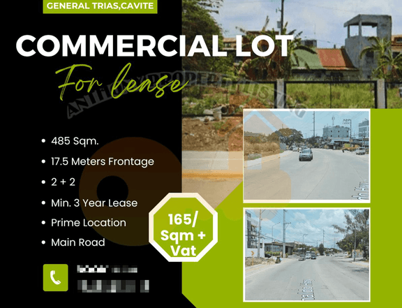 485 sqm Commercial Lot For Rent