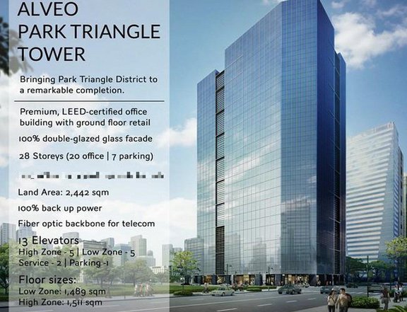 Rush Sale Office Unit for Sale in BGC Taguig Park Triangle Corp Plaza Half Floor