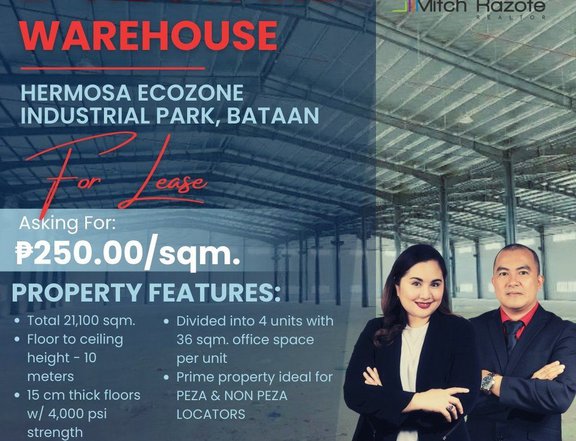 20-hectare Warehouse Space Available For Lease at Hermosa Ecozone Industrial Park, Bataan