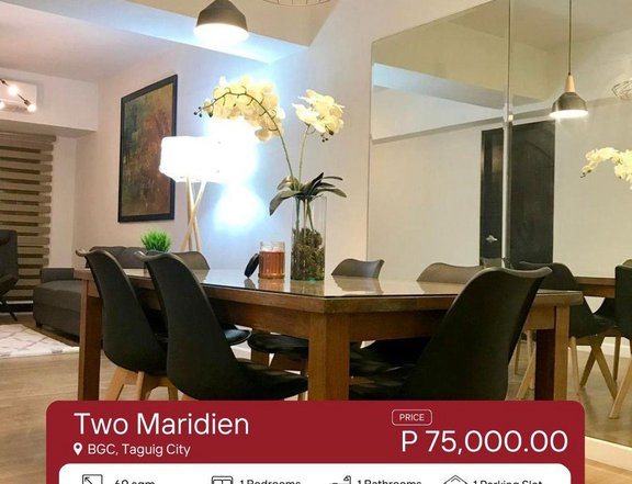 69.00 sqm 1-bedroom Condo For Rent in BGC, Taguig City at Two Maridien