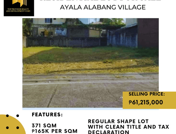 Residential Lot FOR SALE in Ayala Alabang Village in Muntinlupa