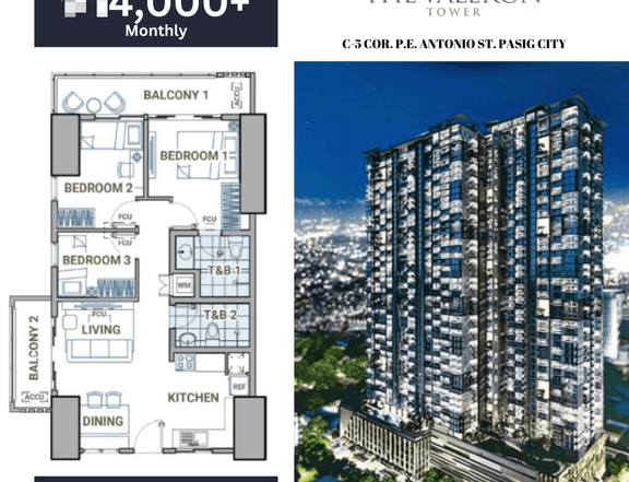 The Valeron Tower by DMCI Homes in Pasig near Arcovia City and Tiendesitas