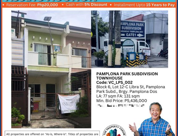 HOUSE AND LOT IN PAMPLONA PARK SUBDIVISION LAS PINAS CITY