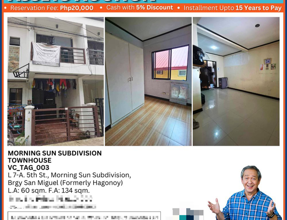 MORNING SUN SUBD. TOWNHOUSE FOR AUCTION