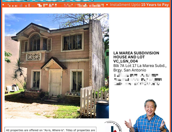 HOUSE AND LOT IN LA MAREA SUBDIVISION IN SAN PEDRO, LAGUNA FOR AUCTION