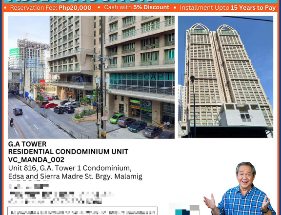 Foreclosed Residential Condominium Unit in G.A Tower Mandaluyong, City