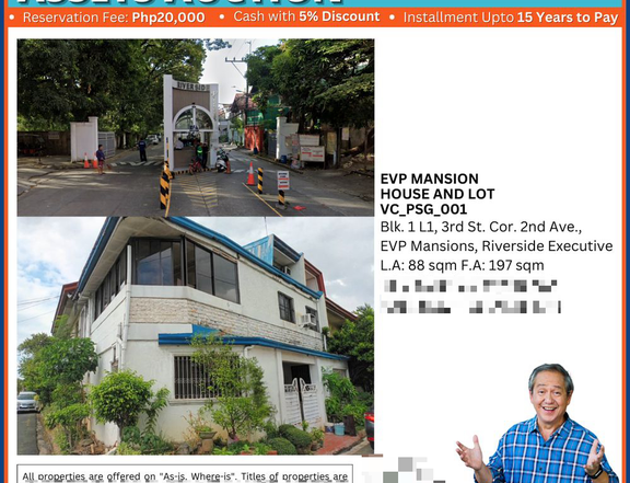 Corner House and Lot in EVP Mansions Pasig, City