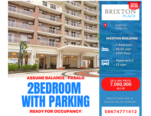 Brixton Place - Weston Tower 2bedroom with B2 parking slot in pasig