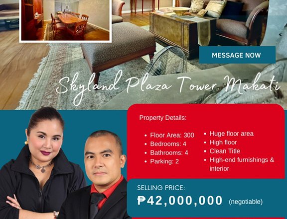 300.00 sqm 4-bedroom Condo For Sale in Skyland Plaza Makati Metro Manila