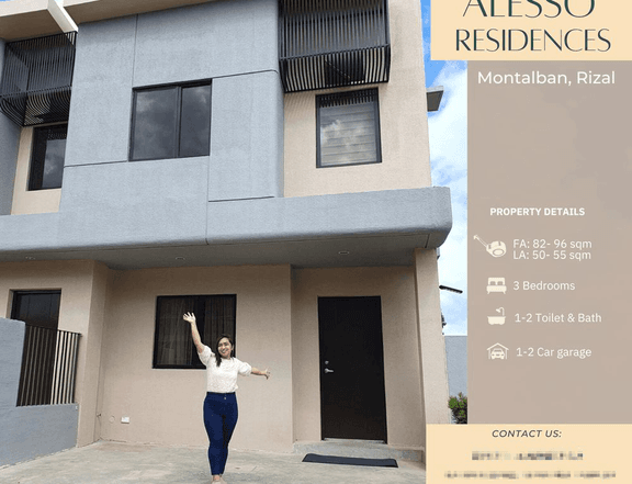 RFO 3-bedroom Townhouse For Sale in Rodriguez (Montalban) Rizal