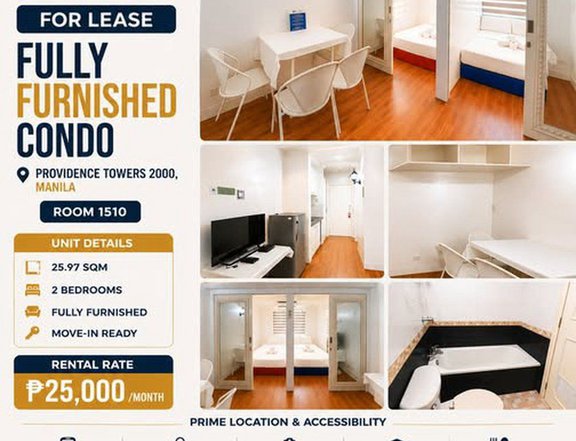 Fully Furnished 2BR Condo for Lease in Manila's Providence Towers 2000