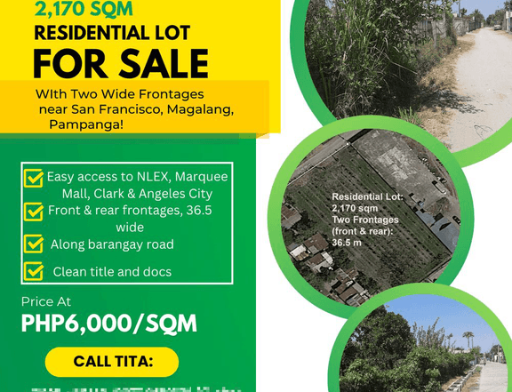 For Sale Spacious 2,170 sqm Residential Lot in Magalang, Pampanga!