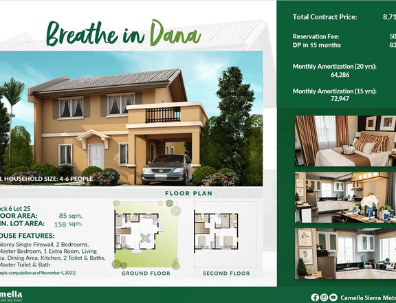 4 Bedroom Premium House and Lot in Rizal | Dana