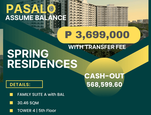 Pasalo 30.36 sqm 1-bedroom Residential Condo For Sale