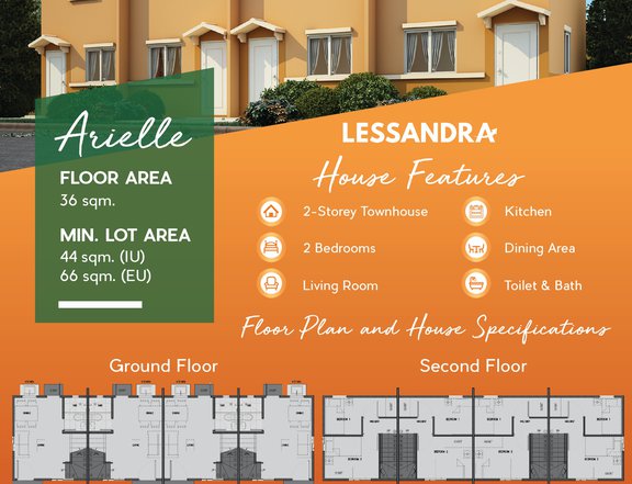 ARIELLE INNER UNIT 2-bedroom Townhouse For Sale in Bulakan Bulacan
