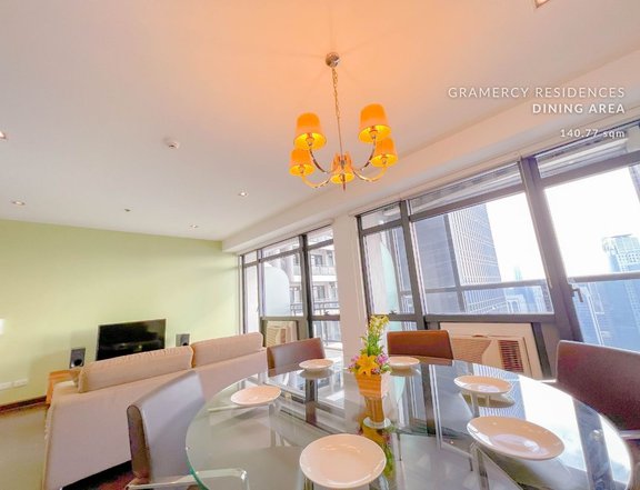 Furnished 3BR+1 utility room in Gramercy Residence Makati | w/ parking