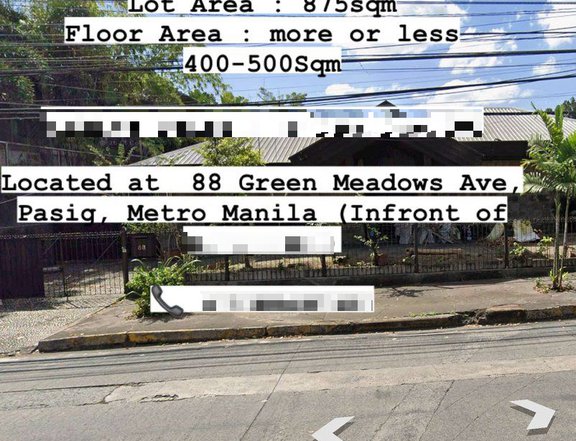 Green Meadows Commercial House & Lot For Sale. Located at 88 Green Meadows Ave, Pasig, Metro Manila