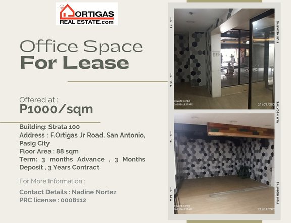 Ground Floor Commercial Space For Lease at Strata 100 Ortigas CBD