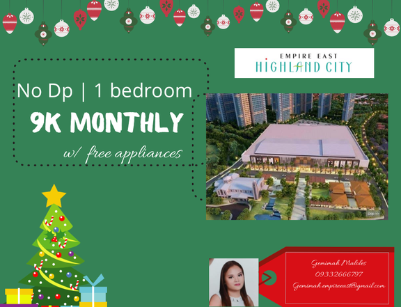 No Downpayment | 9k Monthly - 1 bedroom w/ free APPLIANCES