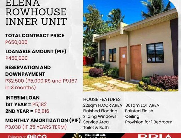 Affordable 1-bedroom Rowhouse For Sale in Santa Cruz Laguna