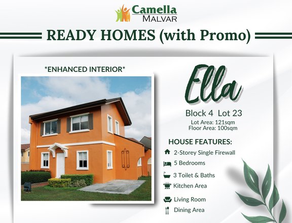 5-bedroom Single Detached House For Sale in Malvar Batangas (Ella)