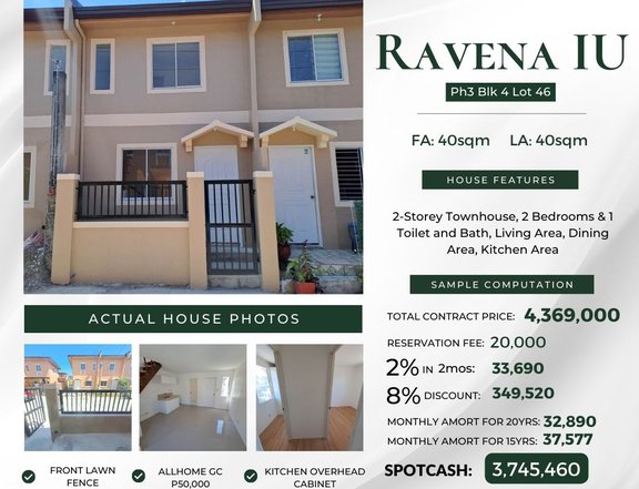 RFO-2-bedroom Townhouse For Sale in Dasmarinas Cavite