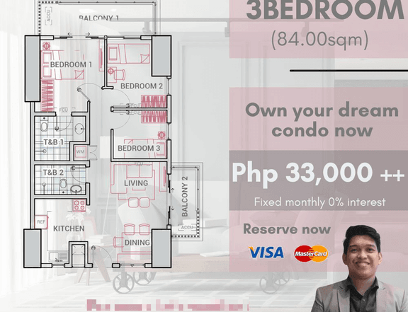 3-bedroom Residential Condo For Sale: THE ERIN HEIGHTS by DMCI Homes, QC