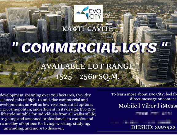 1,525 sqm Commercial Lot in EVO City Kawit Cavite
