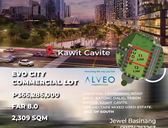 Evo City Commercial Lot by Alveo Land 2309 sqm For Sale in Cavite