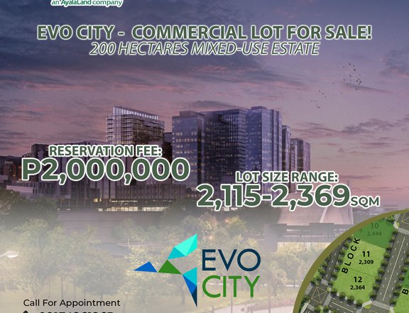 Commercial Lot For Sale at Evo City Near Sangley Airport - Ayala Land